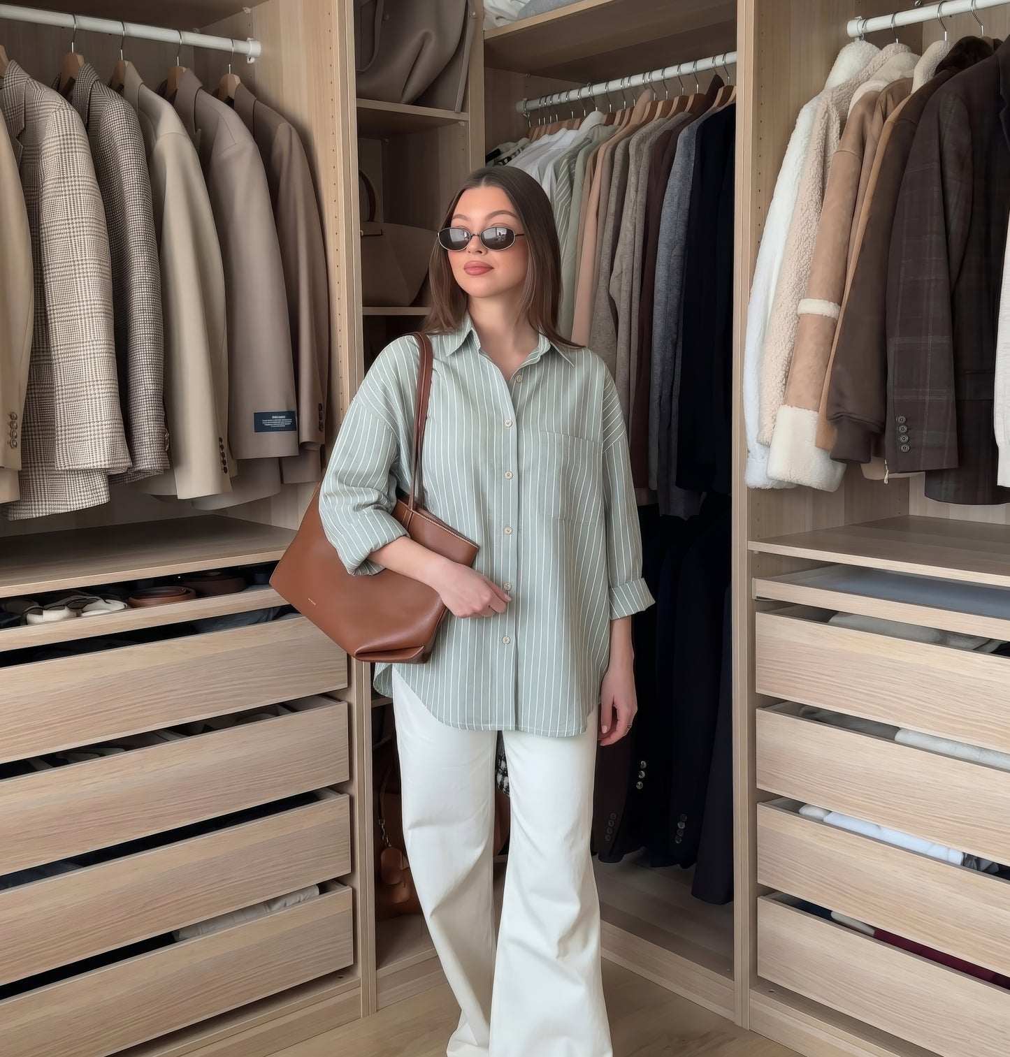 Relaxed Fit Stripe Button-Up Shirt